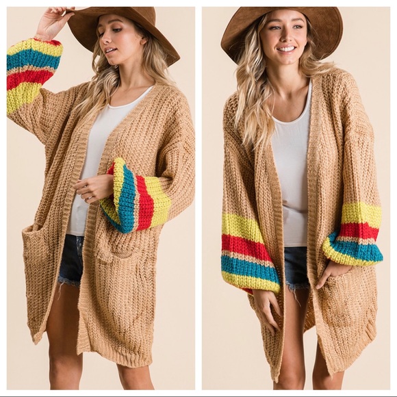 Must Have Fabulous Bishop Sleeves Pocket Cardigan - Picture 4 of 5